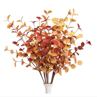 3pcs Artificial Eucalyptus Stems Fall Decorations with Fall Eucalyptus Leaves Autumn Decorations for Office and Home Artificial Plants for Floral Arrangement