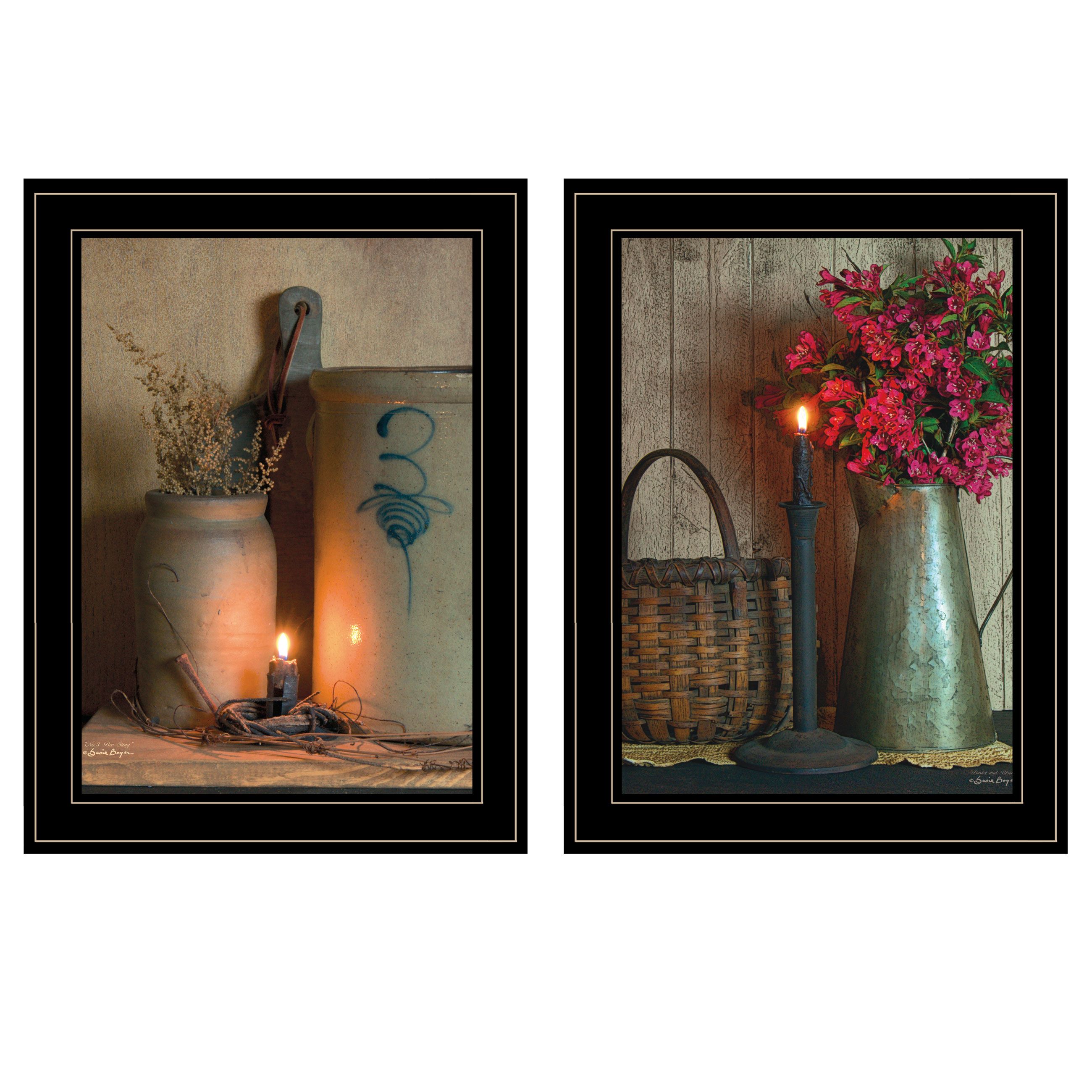 Trendy Decor 4U "Country Candlelight Collection" Framed Wall Art, Modern Home Decor Framed Print for Living Room, Bedroom & Farmhouse Wall Decoration by Billy Jacobs
