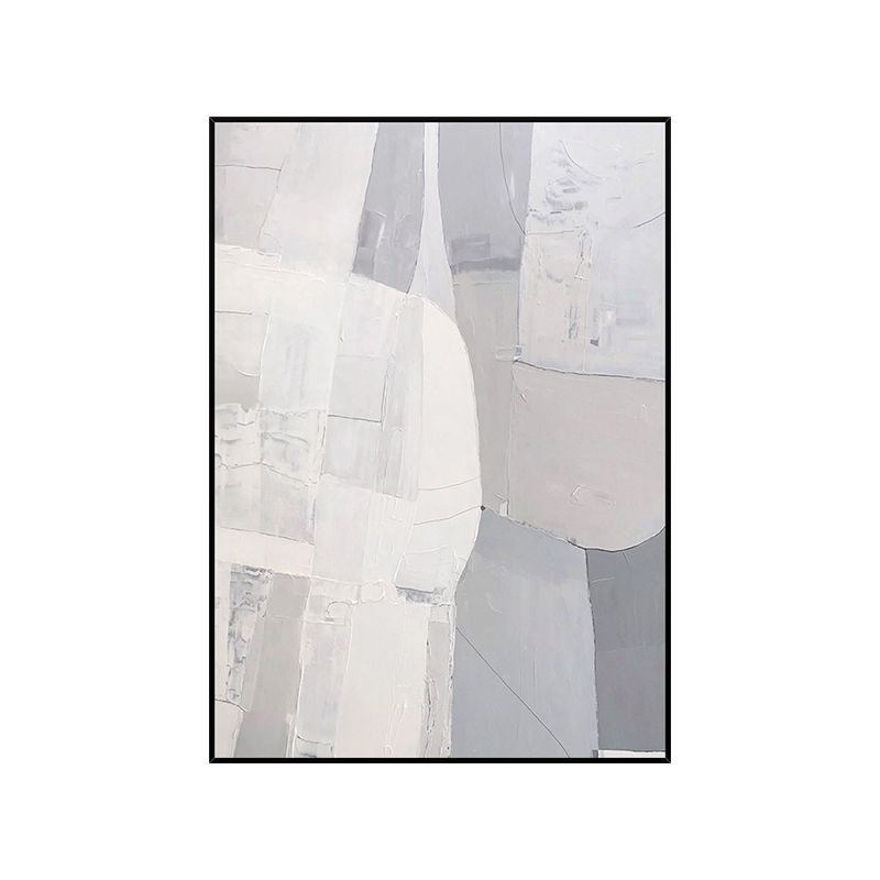 Abstract Vintage Beige Gray Geometric Poster Canvas Paintings Wall Art Handmade Picture for Living Room Interior Home Decoration