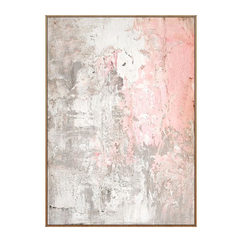 Handmade Abstract Nordic Oil Paintings Wall Pictures Modern Canvas Painting Pink Poster Wall Art For Living Room Bedroom No Frame