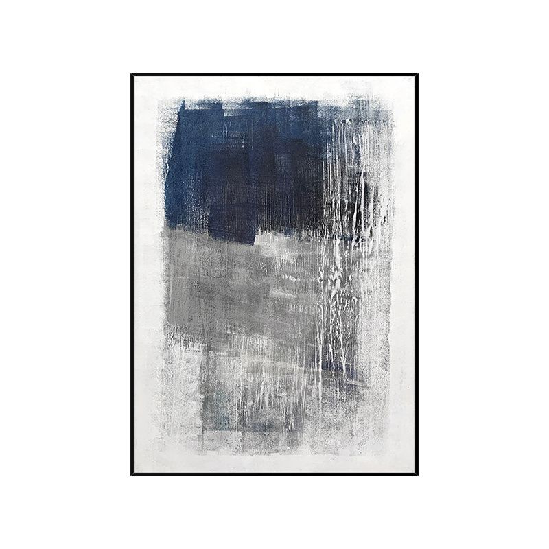 Dark Blue Geometric Abstract Painting Modern Canvas Poster  Minimalist Wall Art Pictures For Living Room Aisle Studio Decor