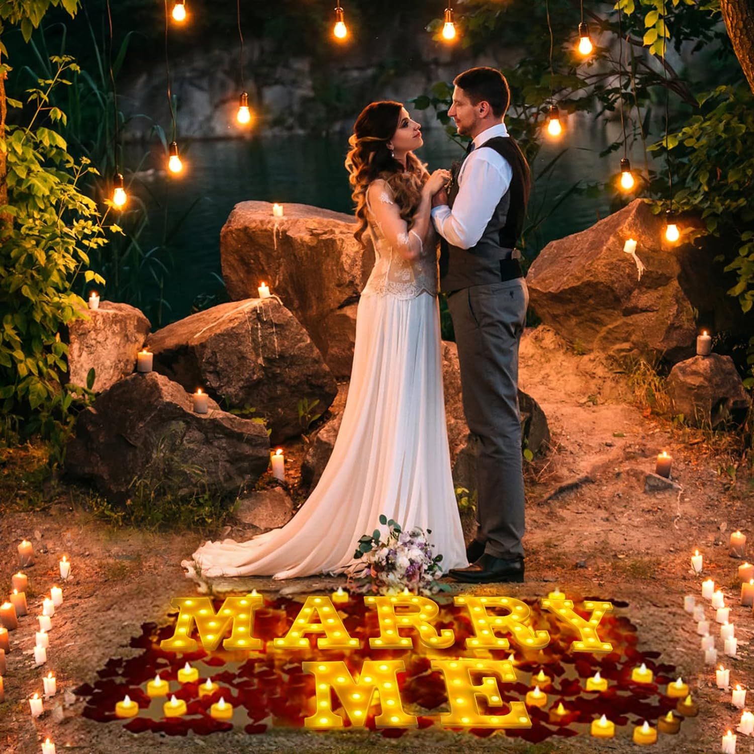 Marry Me Decorative Plastic LED Marquee Letter Light for Valentines Day