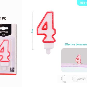 Number 4 Birthday Candle 3D Number Happy Birthday Cake Candles for Birthday Party Wedding Decoration Reunions Theme Party 7cm 24pcs