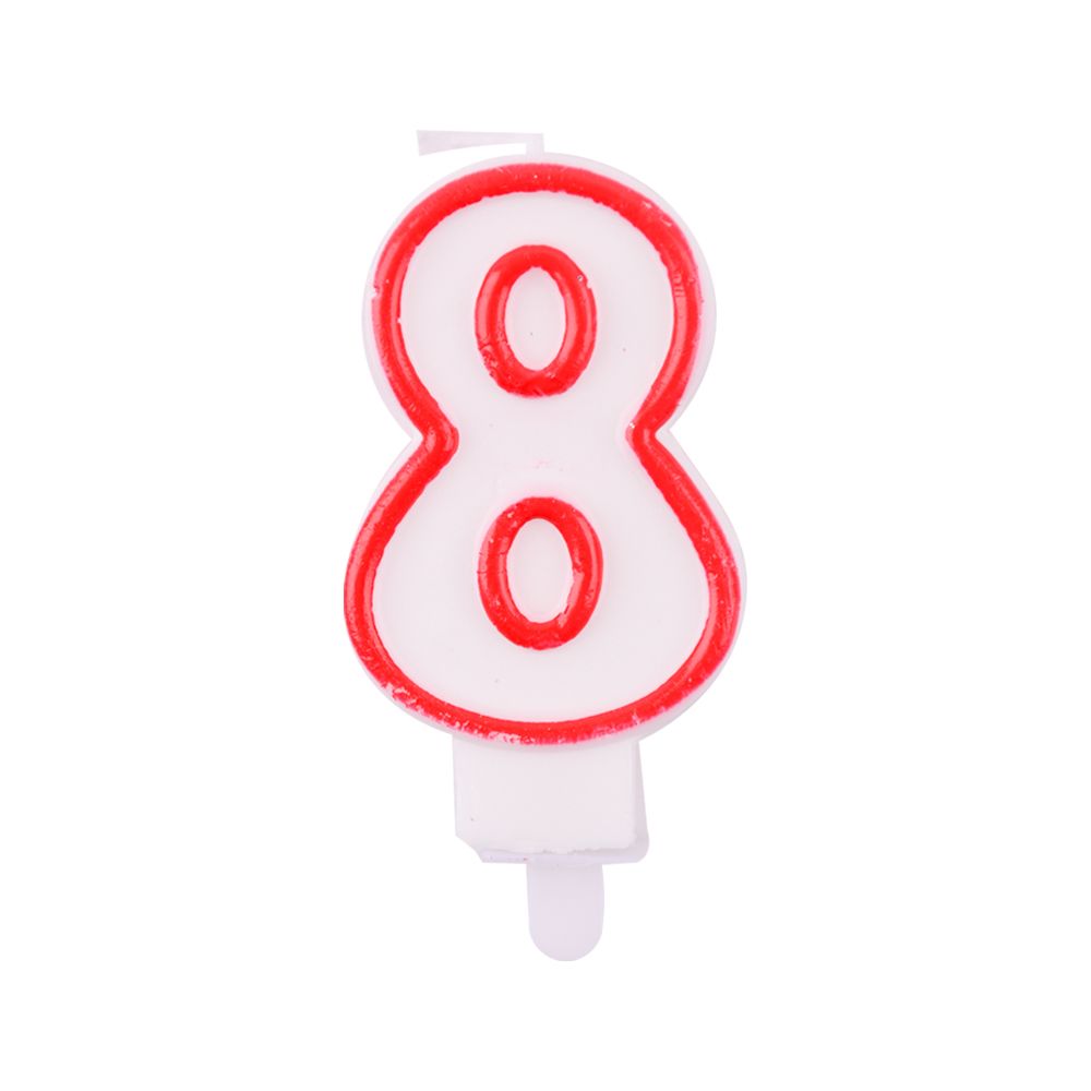 Number 8 Birthday Candle 3D Number Happy Birthday Cake Candles for Birthday Party Wedding Decoration Reunions Theme Party 7cm 24pcs