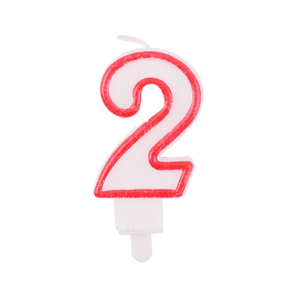 Number 2 Birthday Candle 3D Number Happy Birthday Cake Candles for Birthday Party Wedding Decoration Reunions Theme Party 7cm 24pcs