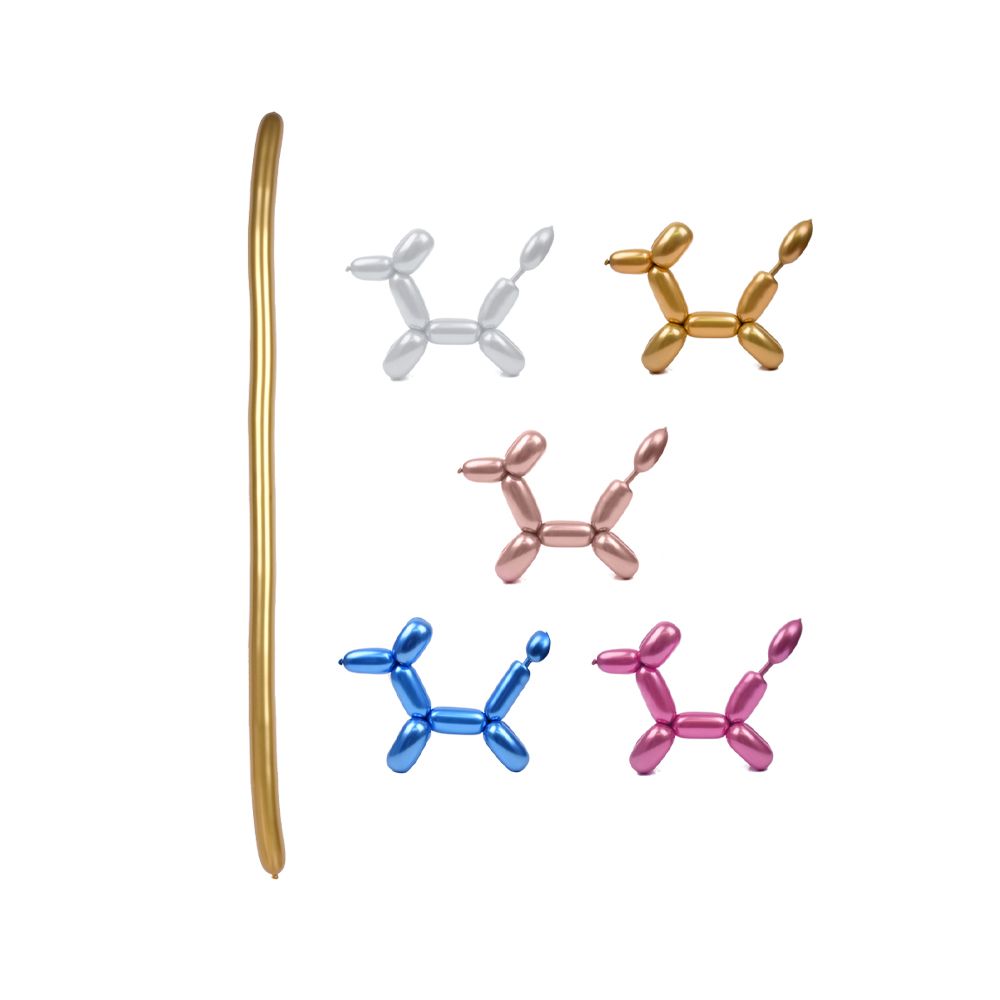 Balloons Kit with Pump, Shiny Metallic Latex Twisting Balloons for Balloon Animals, Magic Balloons for Birthdays Wedding Party Decorations 120pcs Multicolor 100cm