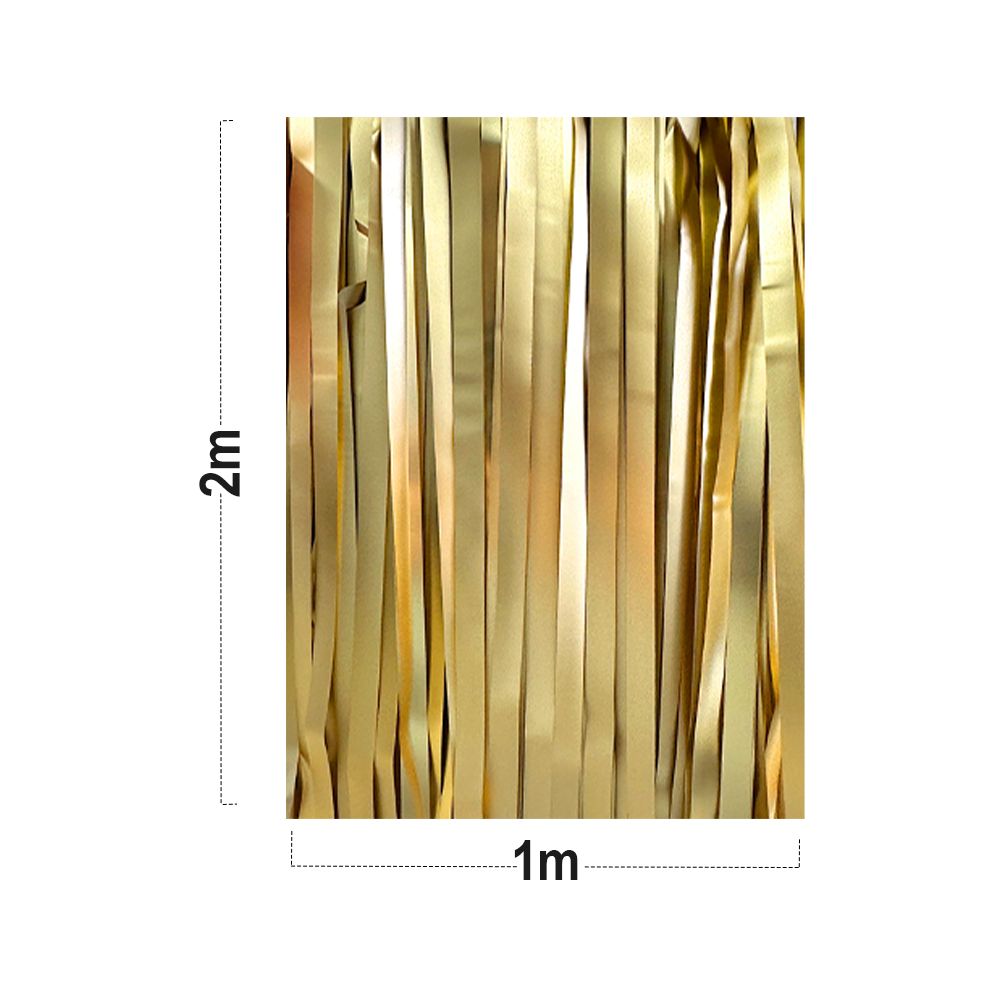 12 Pack Champagne Gold Tinsel Foil Fringe Curtain Backdrop,1m*2m Metallic Streamers for Photo Booth, Birthday, Wedding, Thanksgiving Day, Christmas, Birthday, Halloween Party Decorations
