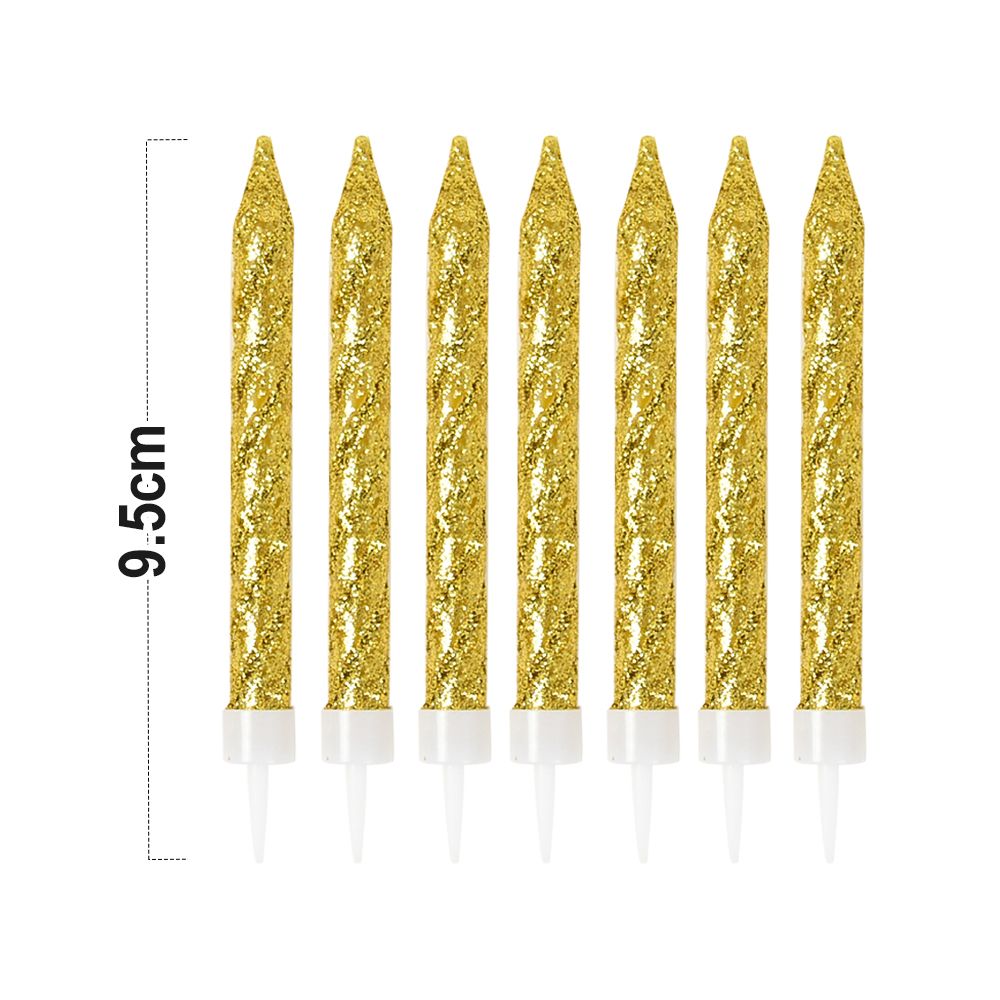 192-Count Glitter Long Thin Birthday Candles, Gold Stick Birthday Cake Candles Set, Cake Candles Decorations for Birthday Party Wedding Anniversary Supplies